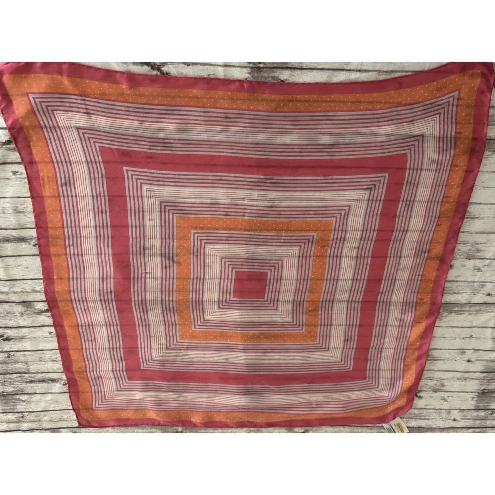 Vintage 90s Talbots Silk Scarf Squares Magenta Pink Square 23